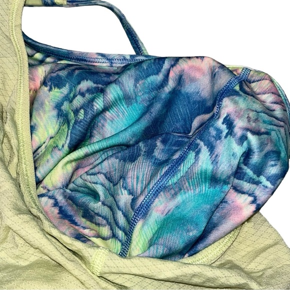 Ivivva Lululemon Lime Yellow Paint Splatter Double Dutch Bra Tank size 10 - Picture 8 of 11